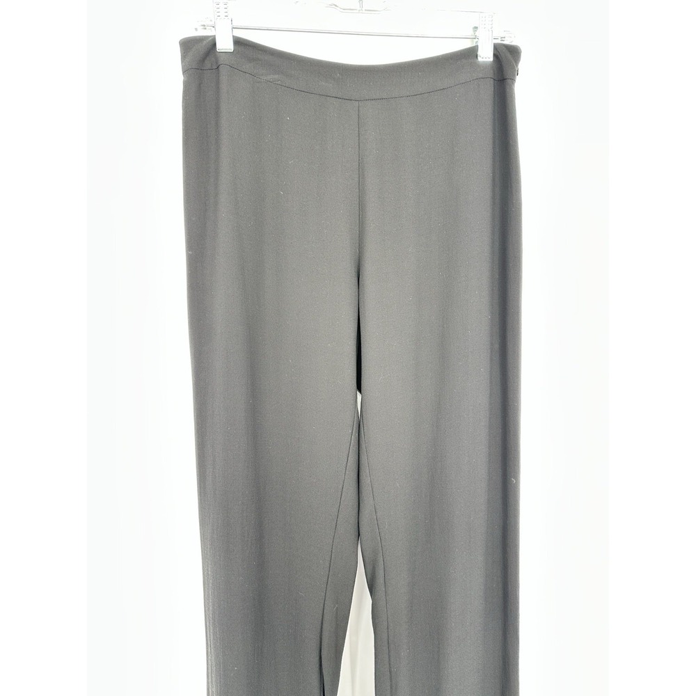 Eileen Fisher Petite Silk Crepe Georgette Straight Leg Ankle Pants Black PS - Picture 11 of 16